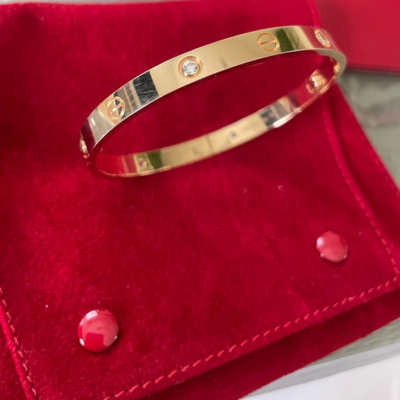 PG Cartier Love bracelet 4 Diamonds Size 19 - Picture 5 of 11